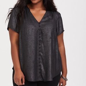 Torrid Harper button down foil top